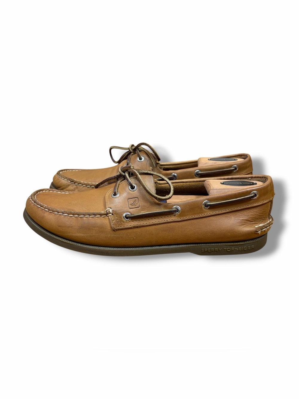 Sperry Top-Sider 2-Eye Leather Boat Shoes Sahara Tan Preppy Ivy Style Sz 11.5
